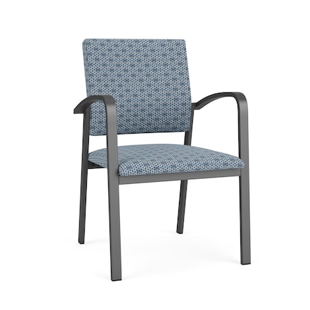 Newport Guest Chair Metal Frame, Charcoal, RS Rain Song Upholstery